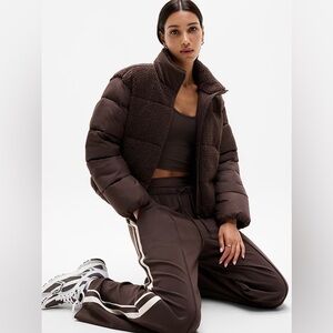 NWT Athleta brown Halo hybrid puffer‎ jacket size medium